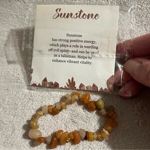 Sunstone Crystal Chip Healing Bracelet
